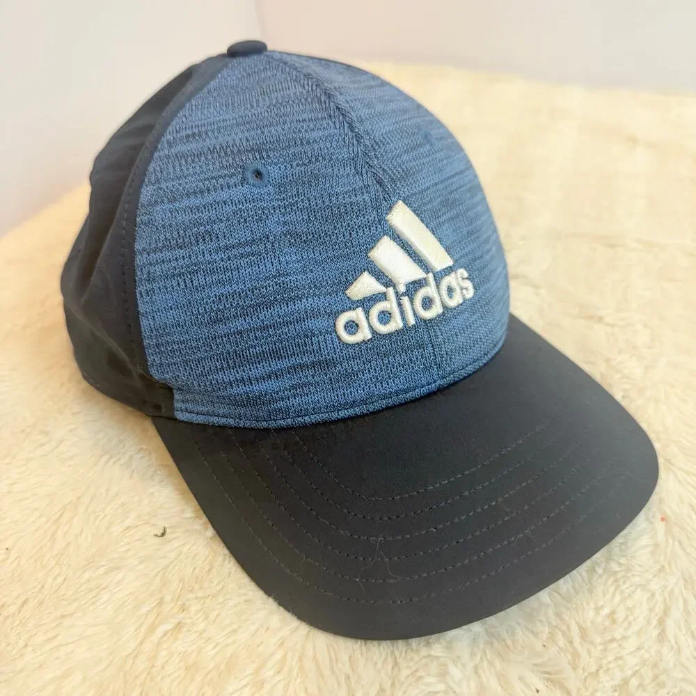 Adidas Blue Baseball Cap Hat One Size Adjustable Snapback Performance Knit Golf